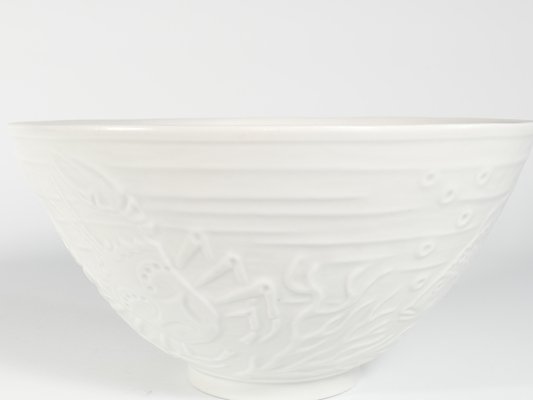 Swedish Grace White Porcelain Sea Themed Bowl by Gunnar Nylund for Alp, 1940s-RUK-1758095