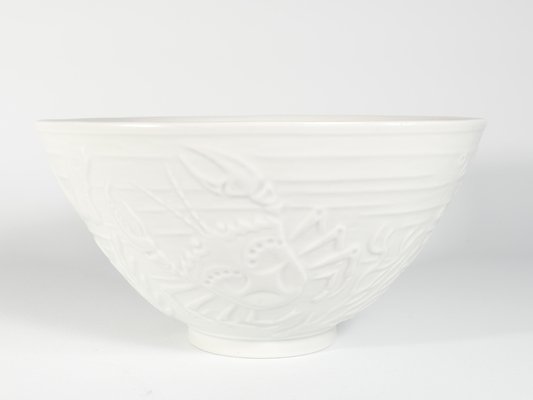 Swedish Grace White Porcelain Sea Themed Bowl by Gunnar Nylund for Alp, 1940s-RUK-1758095