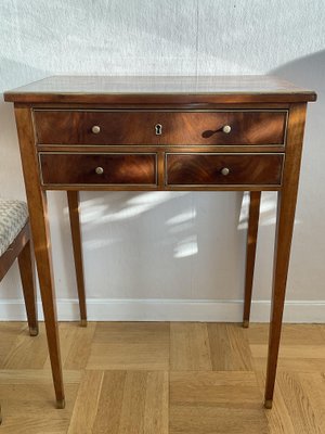 Swedish Gustavian Mahogany Table with Drawers, 1890s, Set of 2-ZQM-1717986