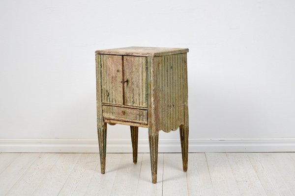 Swedish Gustavian Pine Painted Nightstand-MJF-1798537