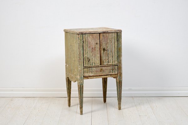 Swedish Gustavian Pine Painted Nightstand-MJF-1798537