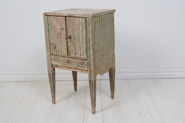 Swedish Gustavian Pine Painted Nightstand-MJF-1798537