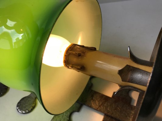 Swedish Hand Blown Green Glass Sconce from Ostling Gnosjö, 1970s-LCR-911643