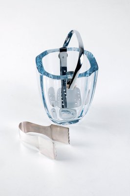 Swedish Ice Bucket in Aquamarine Crystal Glass by Asta Strömberg for Strömbergshyttan, 1960s-LBS-1283311