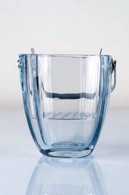 Swedish Ice Bucket in Aquamarine Crystal Glass by Asta Strömberg for Strömbergshyttan, 1960s-LBS-1283311