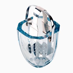 Swedish Ice Bucket in Aquamarine Crystal Glass by Asta Strömberg for Strömbergshyttan, 1960s-LBS-1283311