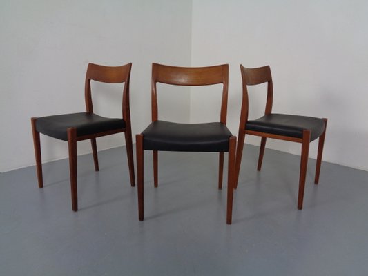 Swedish Kontiki Teak Dining Chairs by Yngve Ekström for Hugo Troeds, 1950s, Set of 3-RDW-833981