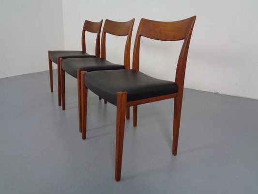 Swedish Kontiki Teak Dining Chairs by Yngve Ekström for Hugo Troeds, 1950s, Set of 3-RDW-833981