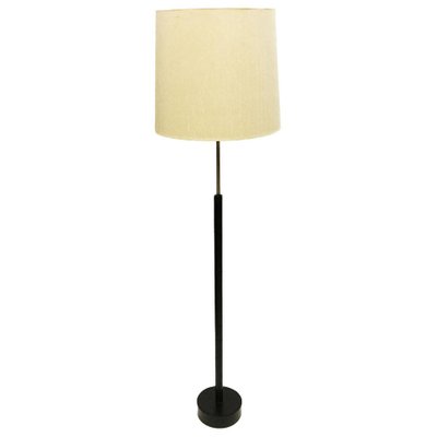 Swedish Leather and Brass Floor Lamp from Bergboms, 1960s-UCH-1224507