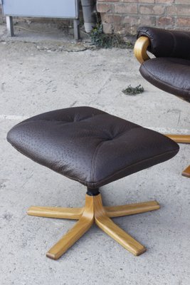 Swedish Lounge Chair with Ottoman from Göte Möbler, 1960s, Set of 2-XIJ-1295985