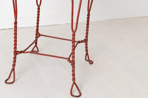 Swedish Mid-Century Red Iron Stools, Set of 4-MJF-931243