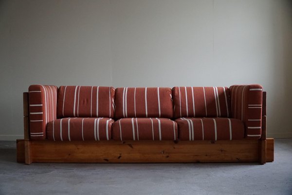 Swedish Modern 3-Seater Sofa in Upholstered Pine from Stockaryd Stolefabrik, 1970s-MXF-1754197