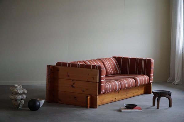 Swedish Modern 3-Seater Sofa in Upholstered Pine from Stockaryd Stolefabrik, 1970s-MXF-1754197