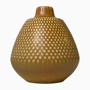 Swedish Modern Dotted Ceramic Vase with Yellow Glaze, 1970s-LCR-1682124