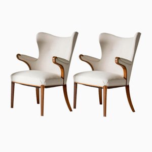 Swedish Modern Easy Chairs, 1940s, Set of 2-NL-2040807