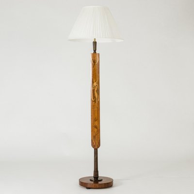 Swedish Modern Floor Lamp from Mjölby Intarsia, 1930s-NL-1703007