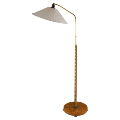 Swedish Modern Floor Lamp in Brass, 1940s-FM-2039413