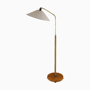 Swedish Modern Floor Lamp in Brass, 1940s-FM-2039413