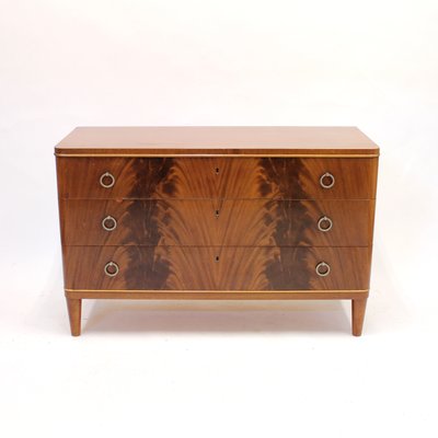 Swedish Modern Pyramid Mahogany Chest of Drawers, 1940s-KQ-1195789