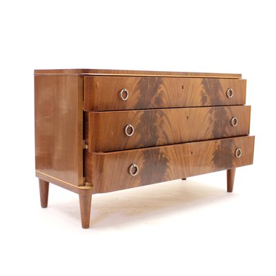 Swedish Modern Pyramid Mahogany Chest of Drawers, 1940s-KQ-1195789