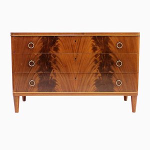 Swedish Modern Pyramid Mahogany Chest of Drawers, 1940s-KQ-1195789