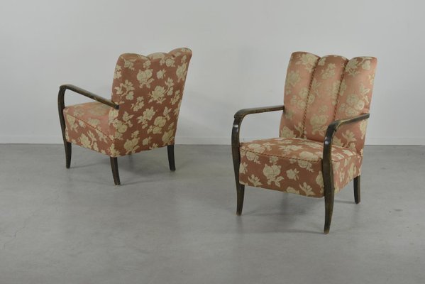 Swedish Modern Sculptural Armchairs, 1950s, Set of 2-KMC-820744