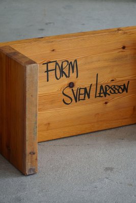 Swedish Modern Square Solid Pine Coffee Table attributed to Sven Larsson, Brutalist, 1970s-MXF-1369992