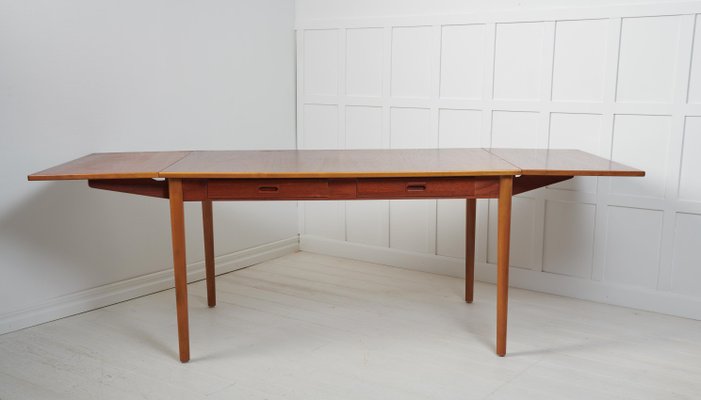 Swedish Modern Teak and Beech Dining Table or Desk attributed to Nils Jonsson for Hugo Troeds, 1960s-MJF-1732569