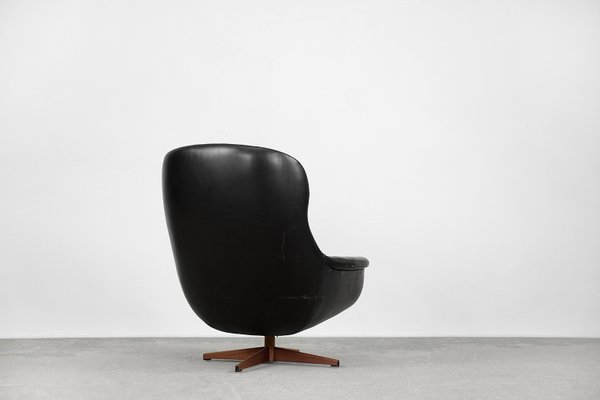 Swedish Modernist Leather Swivel Lounge Chair From Selig Imperial, 1970s-ZAA-1143599