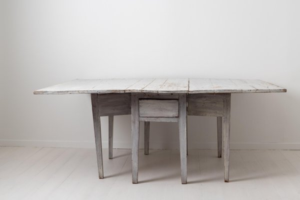 Swedish Neoclassical Light Grey Dining Table-MJF-931203