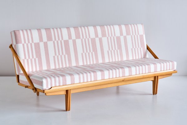 Swedish Oak and Pierre Frey Fabric Sofa / Daybed by Poul M. Volther for Gemla Möbler Sweden, 1955-FMT-1078760