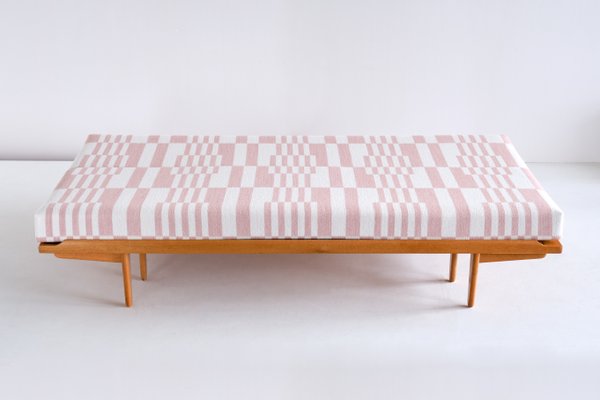 Swedish Oak and Pierre Frey Fabric Sofa / Daybed by Poul M. Volther for Gemla Möbler Sweden, 1955-FMT-1078760