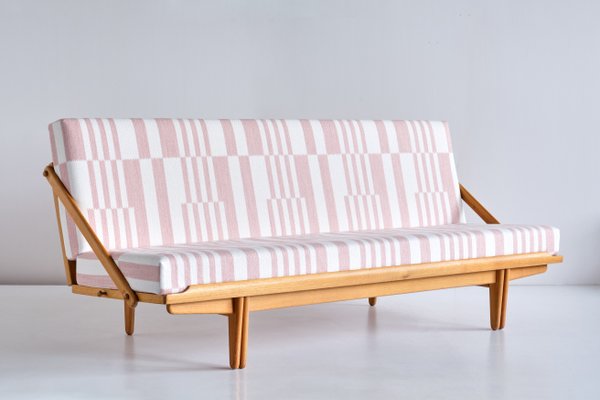 Swedish Oak and Pierre Frey Fabric Sofa / Daybed by Poul M. Volther for Gemla Möbler Sweden, 1955-FMT-1078760