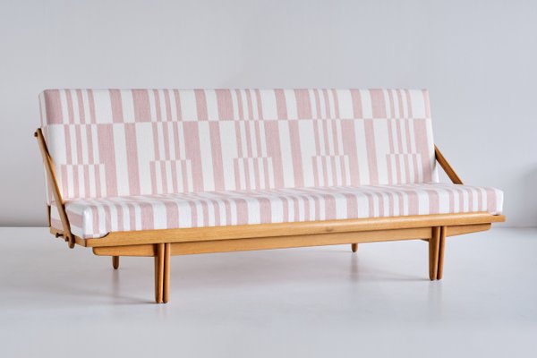 Swedish Oak and Pierre Frey Fabric Sofa / Daybed by Poul M. Volther for Gemla Möbler Sweden, 1955-FMT-1078760