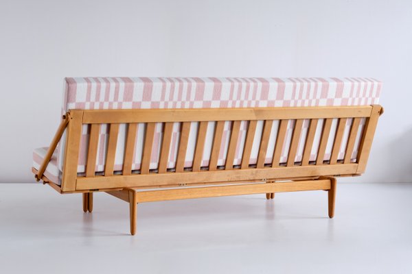 Swedish Oak and Pierre Frey Fabric Sofa / Daybed by Poul M. Volther for Gemla Möbler Sweden, 1955-FMT-1078760