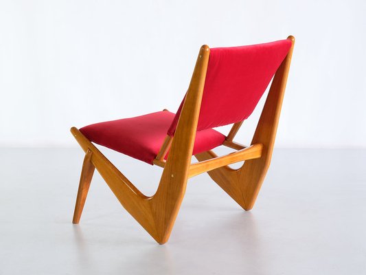 Swedish Oak and Velvet Lounge Chair by Bertil Behrman for Engen Möbelfabriker, 1956-FMT-1275158