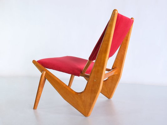 Swedish Oak and Velvet Lounge Chair by Bertil Behrman for Engen Möbelfabriker, 1956-FMT-1275158