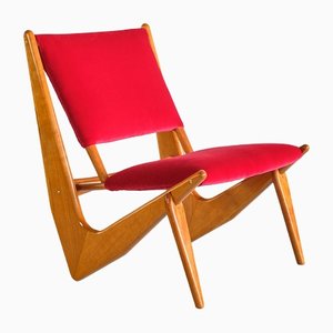 Swedish Oak and Velvet Lounge Chair by Bertil Behrman for Engen Möbelfabriker, 1956-FMT-1275158