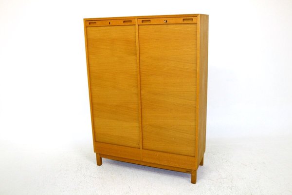 Swedish Oak Notary Cabinet, 1960s-GEK-853319