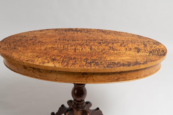 Swedish Oval Rococo Revival Birch Root Centre Table-MJF-1030342