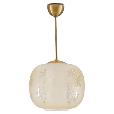 Swedish Pendant in Brass and Glass, 1940s-FM-2035117