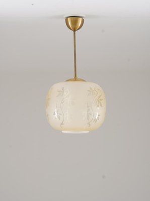 Swedish Pendant in Brass and Glass, 1940s-FM-2035117