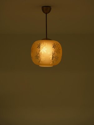 Swedish Pendant in Brass and Glass, 1940s-FM-2035117