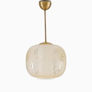 Swedish Pendant in Brass and Glass, 1940s-FM-2035117