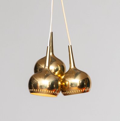 Swedish Perforated Window Pendants in Brass by Hans Agne Jakobsson, 1960s, Set of 3-JE-1233500