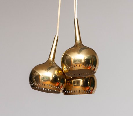 Swedish Perforated Window Pendants in Brass by Hans Agne Jakobsson, 1960s, Set of 3-JE-1233500