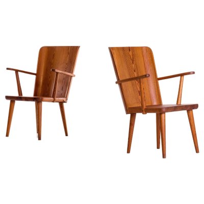 Swedish Pine Chairs by Göran Malmvall, 1950s, Set of 2-QU-1706904