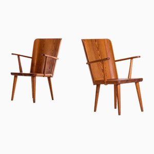 Swedish Pine Chairs by Göran Malmvall, 1950s, Set of 2-QU-1706904