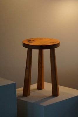 Swedish Pine Tripod Stools, 1960s, Set of 2-MXF-1410670