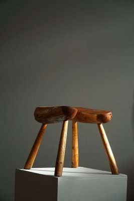 Swedish Pine Wabi Sabi Stool in Pine, 1950s-MXF-1446921